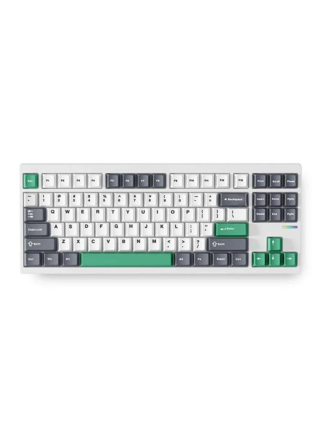 MCHOSE GX87 Lite 87-Key TKL Aluminum Mechanical Keyboard, CNC Gasket Mount, Tri-Mode (USB-C/2.4G/Bluetooth), 8000mAh Battery, Hot-Swappable, QMK/VIA, RGB Backlit, White Nano Spraying | GX87-A8 - Image 2